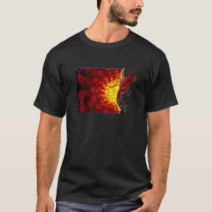T-shirt fundo legal do impressão da silhueta do músico d