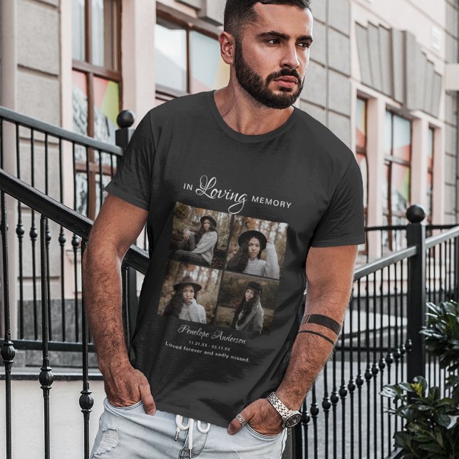 T-Shirt Funeral de Colagem de Fotos Moderna 4 (Criador carregado)