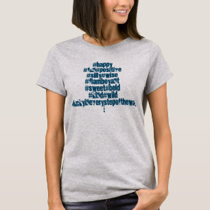 T-shirt Funky azul selvagem positivo feliz de