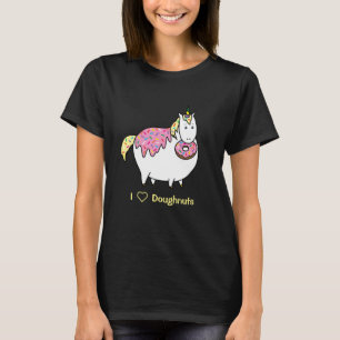 T-shirt Funny Fat Unicorn Comendo Rosca