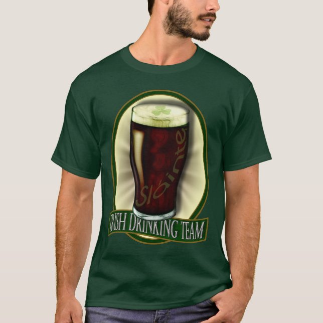 T-shirt Funny Irish Bebendo Team (Frente)