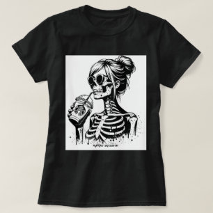 T-SHIRT FUNNY MAMAN SKELETON