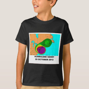 T-shirt Furacão Sandy mapa do 29 de outubro de 2012