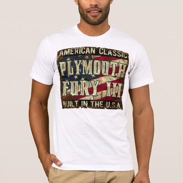 T-shirt Fúria III de Plymouth - carro clássico construído (Frente)