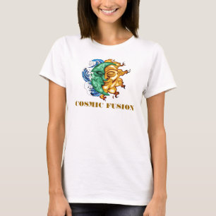 T-SHIRT FUSÃO ABSTRATA DO SOL E DA LUA