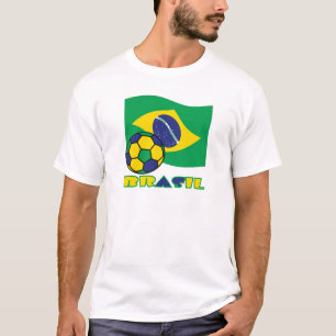 T-shirt Futebol Brasileiro e Bandeira Brasil em Português