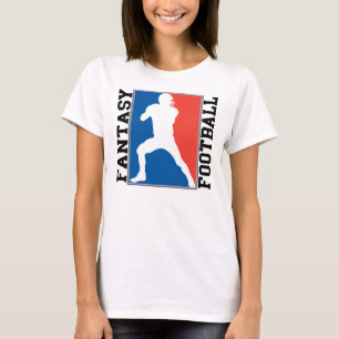 T-shirt Futebol da fantasia, logotipo branco e azul