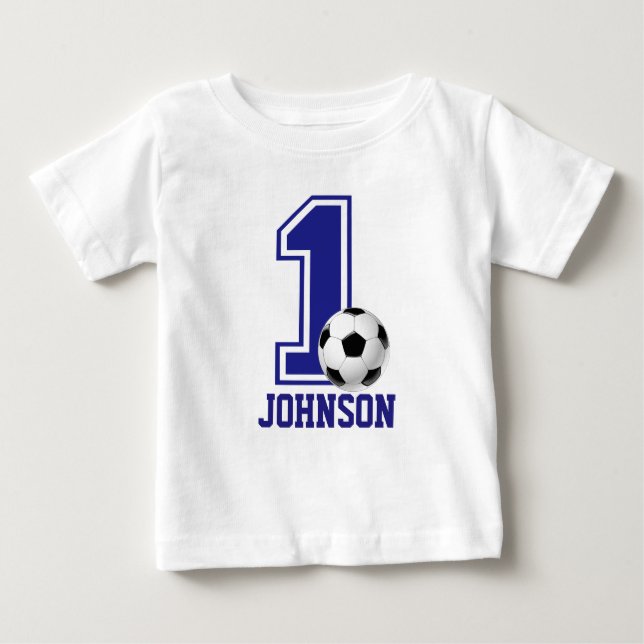 T-shirt Futebol do primeiro aniversario, personalizado par (Frente)