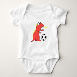 T-shirt Futebol que joga o dinossauro