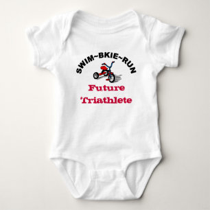 T-shirt futuro do bebê de Swim~Bike~Run Triathlet