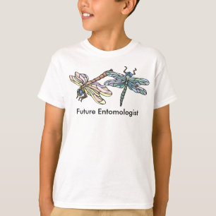 T-shirt Futuro Entomologista Peach e Blue Dragonlies