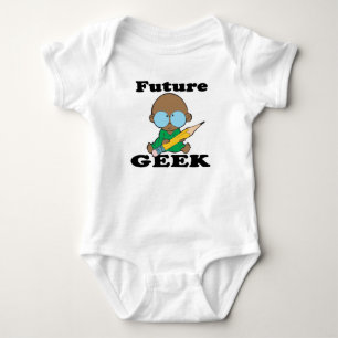 T-shirt futuro geek negro bebê fofo
