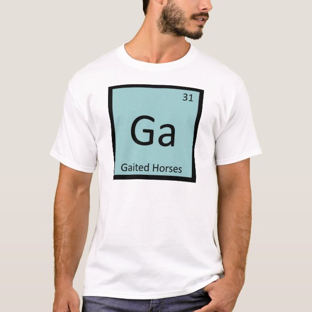 T-shirt Ga - Cavalos Marchadores Símbolo do Elemento Quími (Frente)
