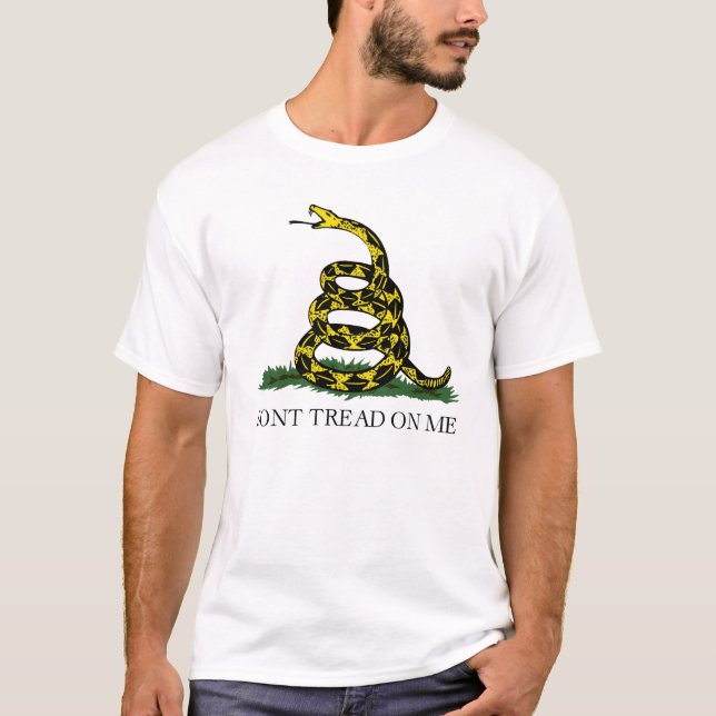 T-shirt Gadsden autêntico não pisa em mim a bandeira (Frente)