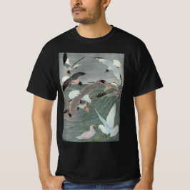 T-shirt Gaivotas Sobre Ondas do Oceano por Louis Agassiz F