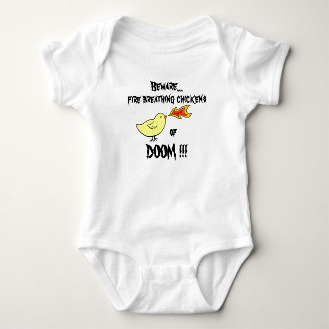 T-shirt galinhas de respiração do fogo da DESGRAÇA!!! (Frente)