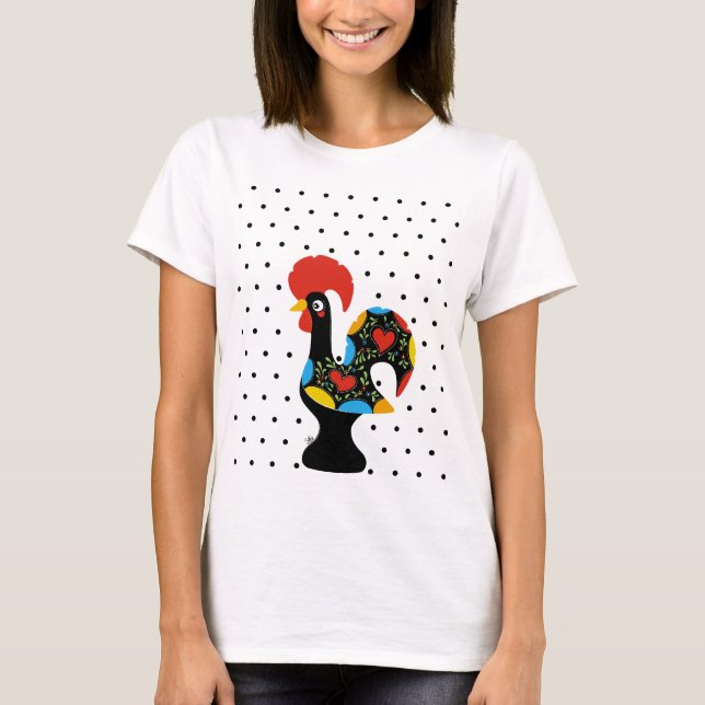 T-shirt Galo famoso de Barcelos Nr 09 - bolinhas (Frente)