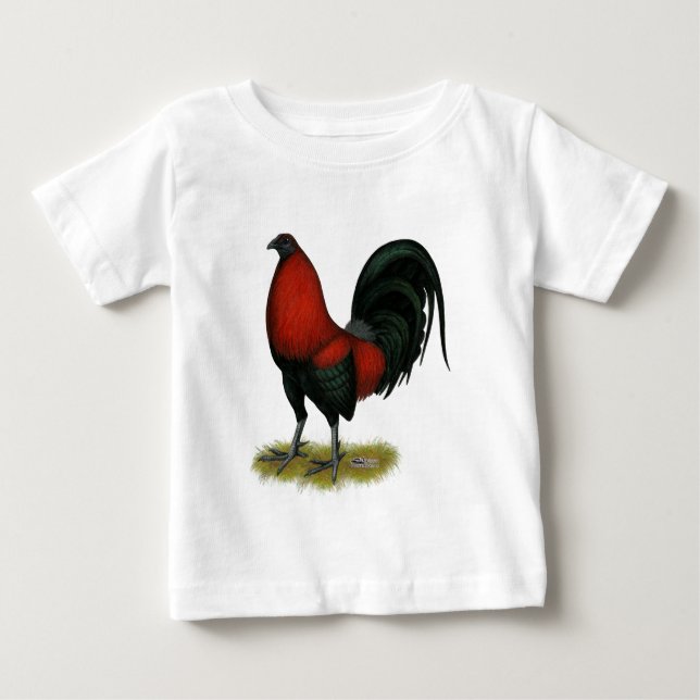T-shirt Galo Vermelho Preto BB Jogo Americano (Frente)