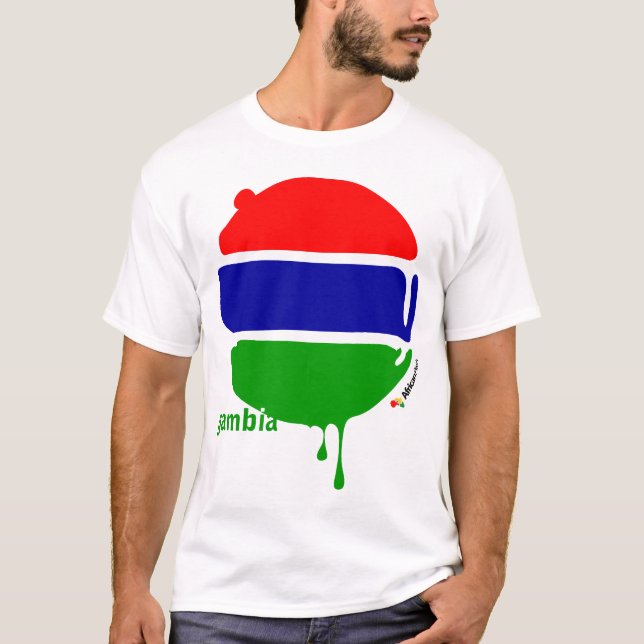 T-shirt Gambia deixa cair o branco (Frente)