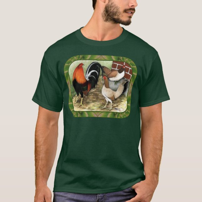 T-shirt Gamefowl na fazenda (Frente)