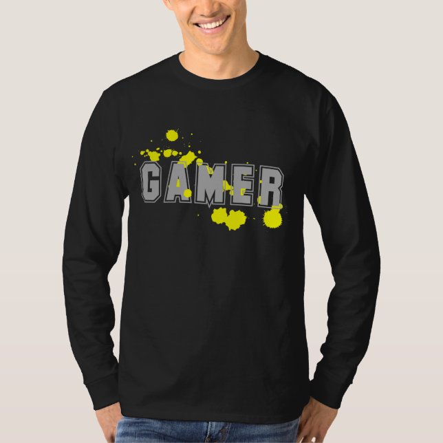 T-shirt gamer shirts yellow (Frente)