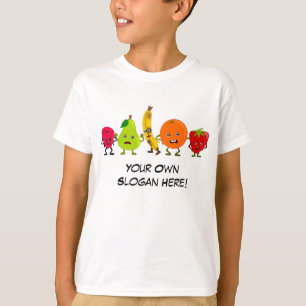 T-shirt Gang de Fruta com Slogan Personalizável