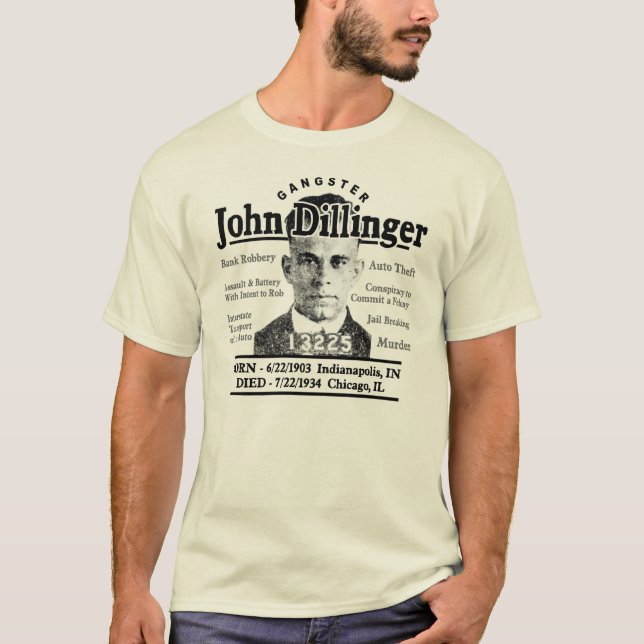 T-shirt Gangster John Dillinger (Frente)
