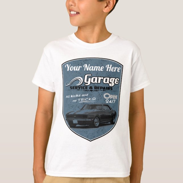 T-shirt Garagem personalizada de Camaro (Frente)