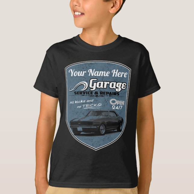 T-shirt Garagem personalizada de Camaro (Frente)
