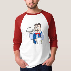 T-shirt Garçom bonito com refeição