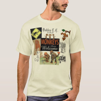T-shirt garçom, macaco, macaco golfing,
