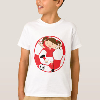T-shirt Garota 1 e Ball Red and White