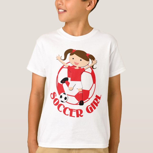 T-shirt Garota 1 e Ball Red and White v2 (Frente)