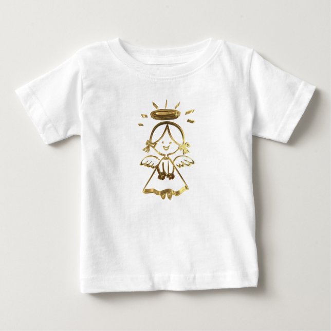 T-shirt Garota Bonita Anjo Halo Dourado (Frente)