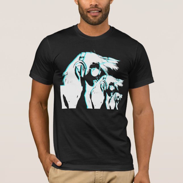 T-shirt Garota com Fones de ouvido (Frente)