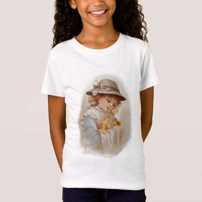 T-shirt Garota com Patos Bebês (Frente)