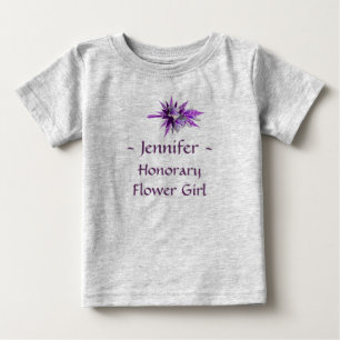 T-shirt Garota Honorária com Nome Purple Lily Buquê (b