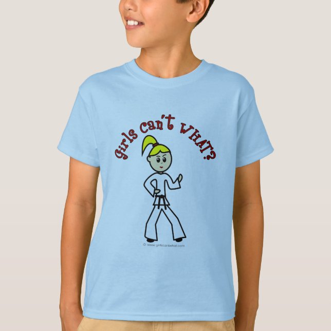 T-shirt Garota loira do Karate (Frente)