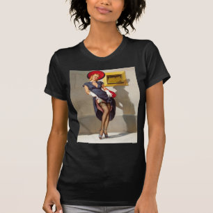 T-shirt Garota Pin-Up Retro