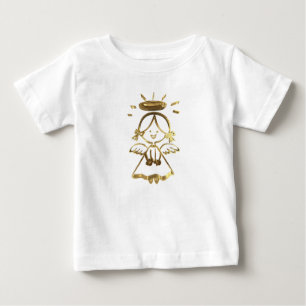 T-shirt Garotinha linda Anjo Halo Dourado