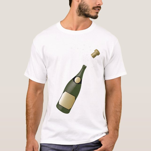 T-shirt garrafa de champanhe (Frente)