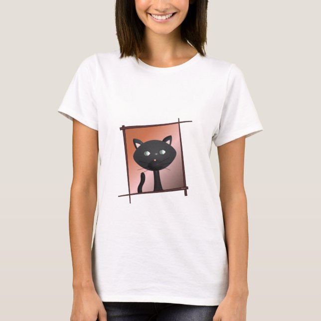 T-shirt Gatinho com paus superiores (Frente)