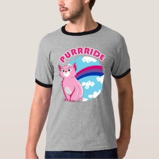 T-shirt Gatinho de Purrride do Bi - design de LGBT - .png