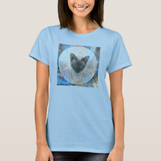 T-shirt Gatinho de resgate, Gatinho de colarinho com atitu