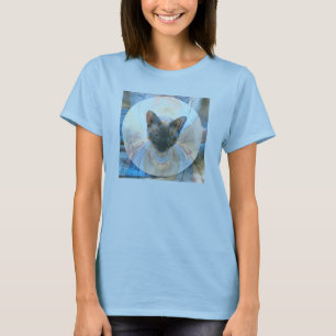 T-shirt Gatinho do salvamento, gatinho do colar com uma