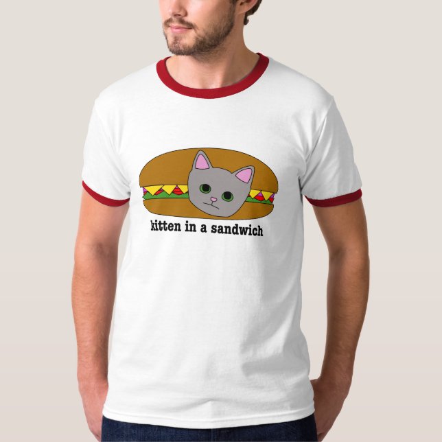 T-shirt Gatinho em um sanduíche: o t-shirt! (Frente)