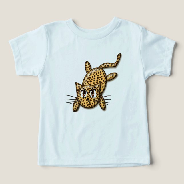 T-shirt Gatinho Leopardo de Animação Ultra-Caçada (Design frontal)