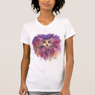 T-SHIRT GATINHO ROXO, RETRATO BONITO DO CAT DO GATINHO