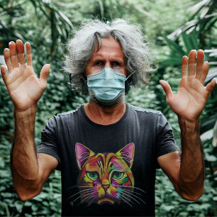 T-Shirt Gatinho Triste Colorida