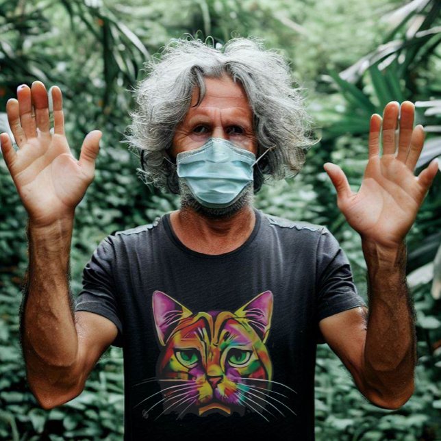 T-Shirt Gatinho Triste Colorida (Criador carregado)